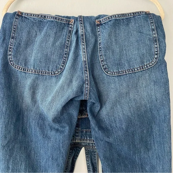 GAP Relaxed Ankle Denim Overalls Medium Indigo - Picture 11 of 16